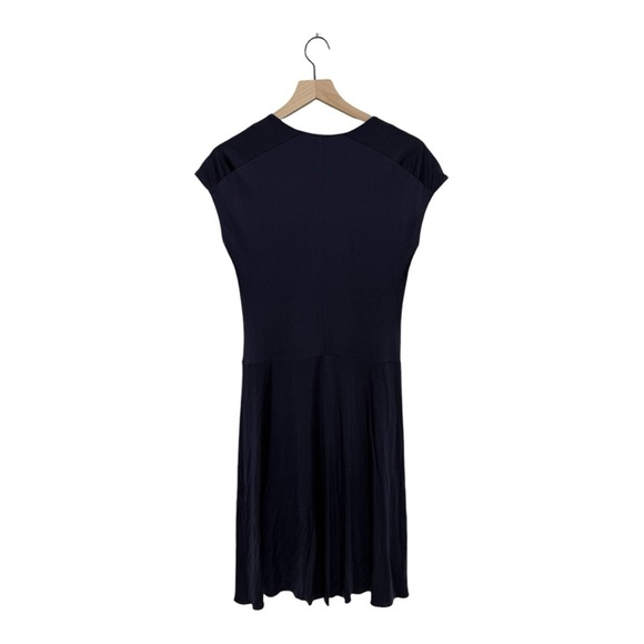 Tory Burch - Navy Silk Cowl Neck Dress W/gold Tone Buttons Size Small - Picture 3 of 8